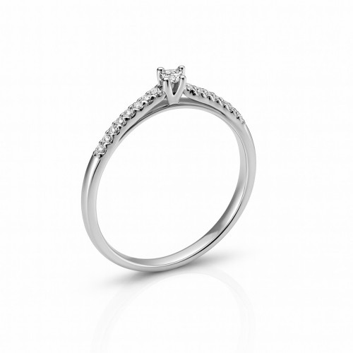 Anillo de oro blanco 18k con diamantes