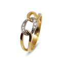 Anillo de oro 18k bicolor y diamantes