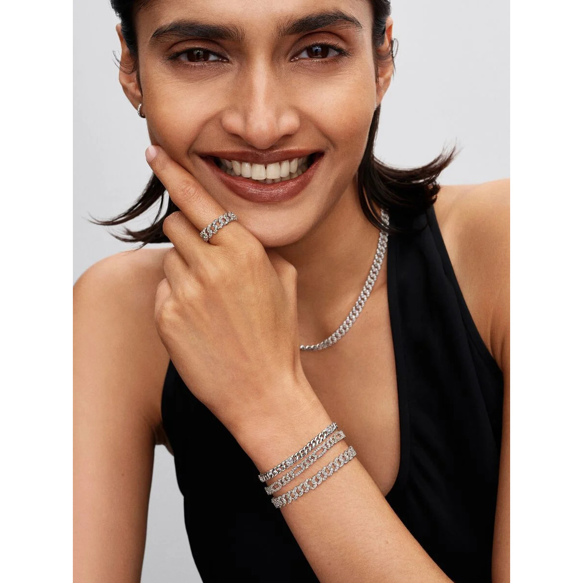 Pulsera de Cadena Cubana CorazónPANDORA - 594226C01