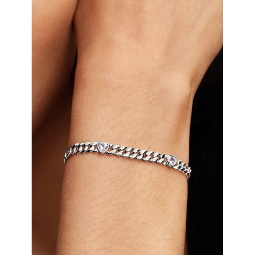 Pulsera de Cadena Cubana CorazónPANDORA - 594226C01