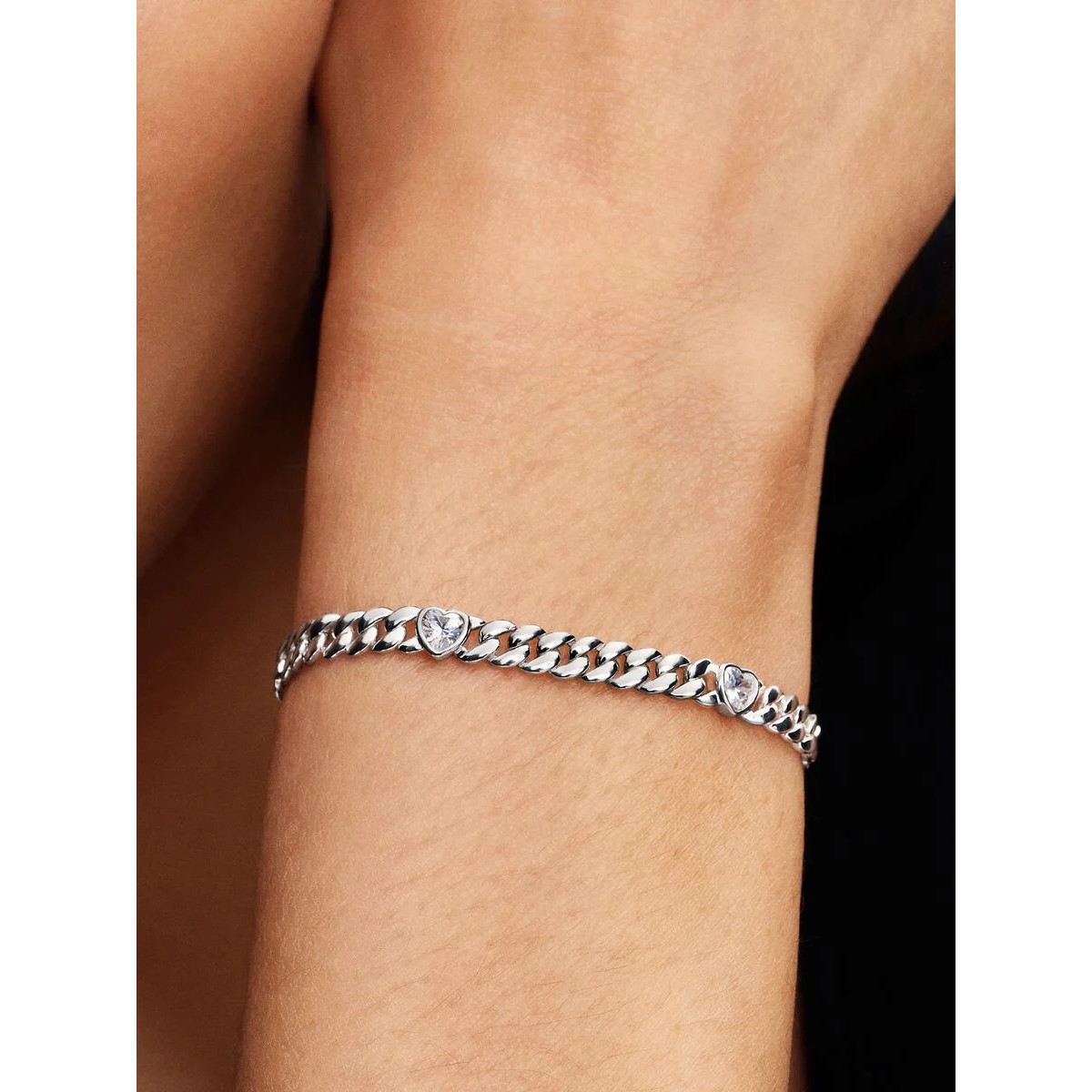 Pulsera de Cadena Cubana CorazónPANDORA - 594226C01