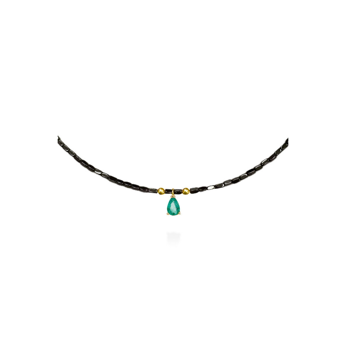Collar Hematite Esmeralda Oro MARINA GARCIA Collar Hematite Esmeralda Oro MARINA GARCIA