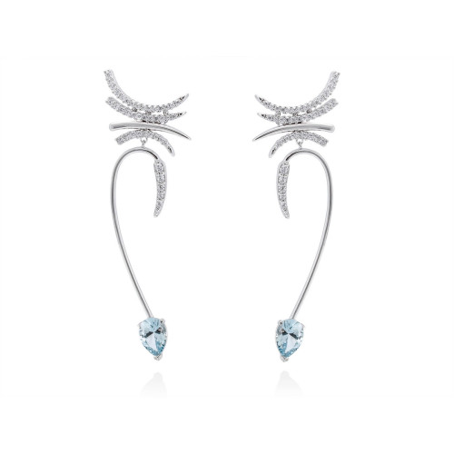 Pendientes DREAM azul en plata MARINA GARCIA