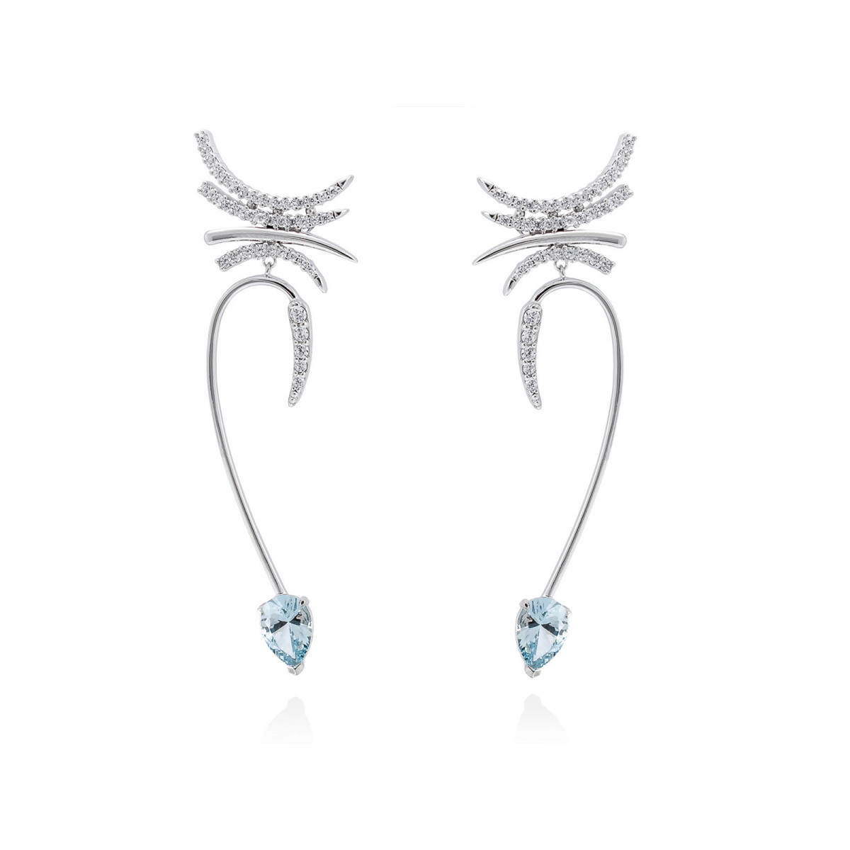 Pendientes DREAM azul en plata MARINA GARCIA