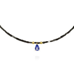 Gargantilla de oro con hematites y tanzanita MARINA GARCIA
