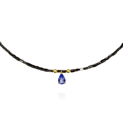 Gargantilla de oro con hematites y tanzanita MARINA GARCIA