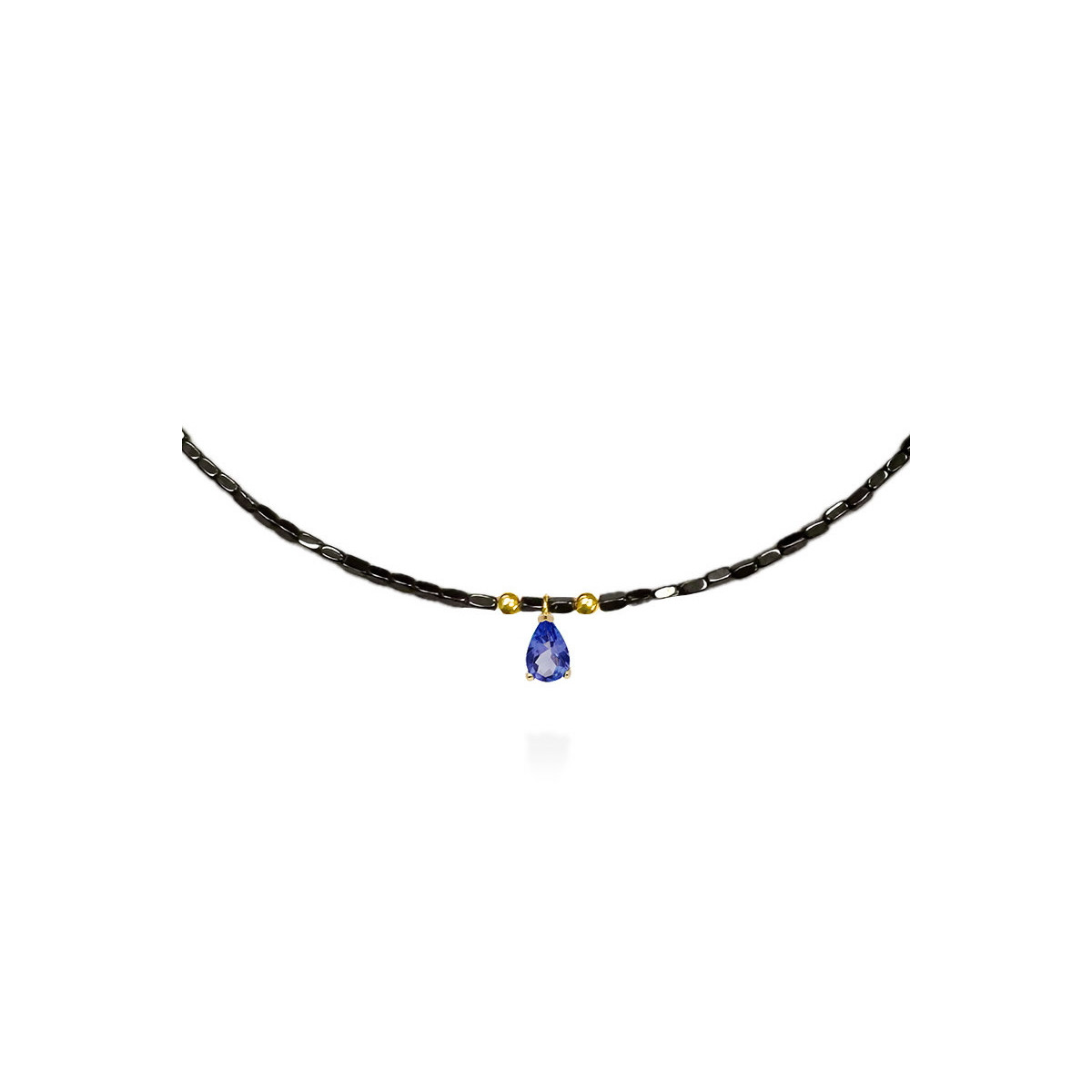 Gargantilla de oro con hematites y tanzanita MARINA GARCIA Gargantilla de oro con hematites y tanzanita MARINA GARCIA