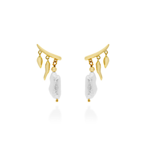 Pendientes de plata con perla MARINA GARCIA