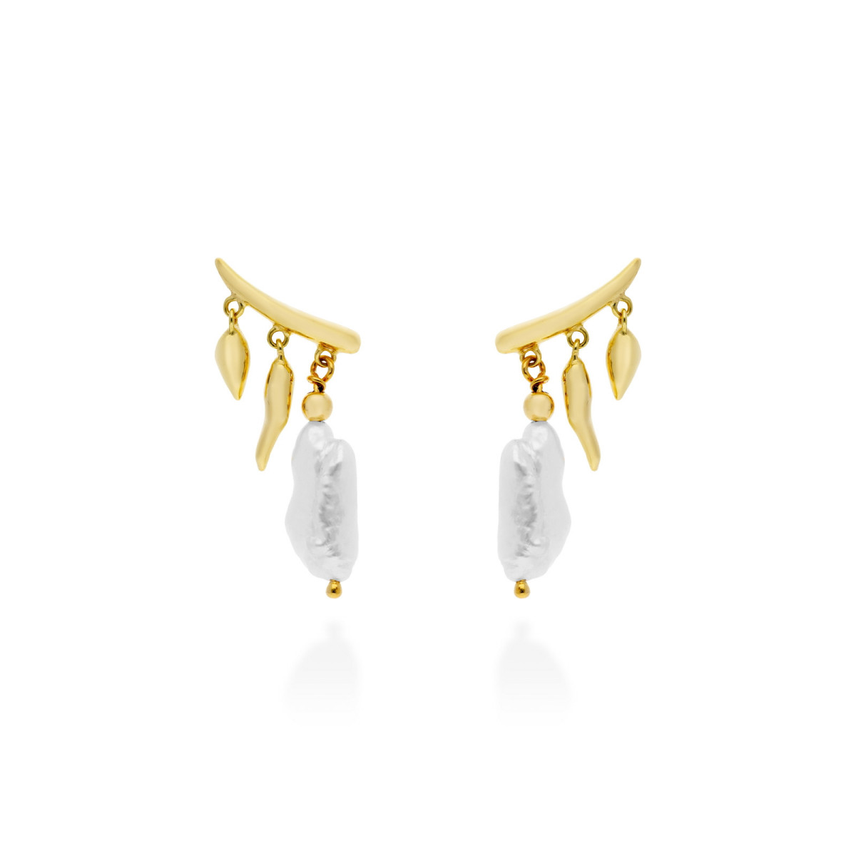 Pendientes de plata con perla MARINA GARCIA