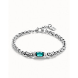 Pulsera de cadena con cristal verde UNO DE 50