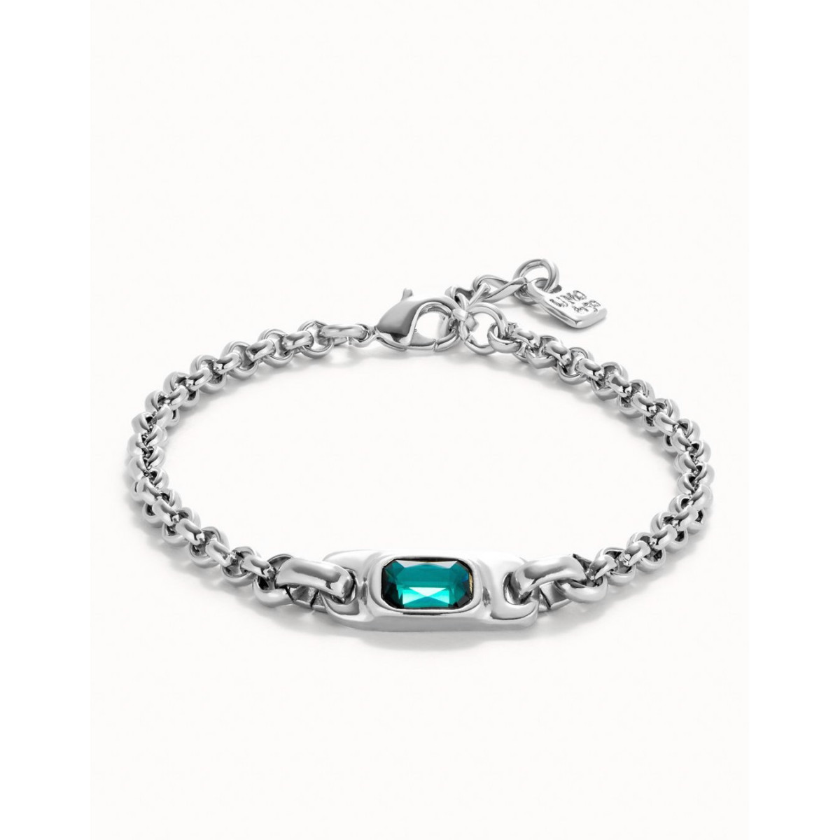 Pulsera de cadena con cristal verde UNO DE 50