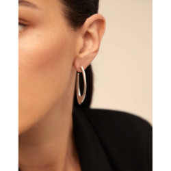 Pendientes de aro oval bañados en plata de ley UNO DE 50