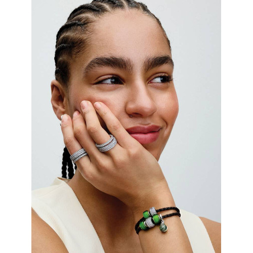 Pulsera Pandora Moments en Cuero Trenzado Doble Marrón - 593338C01