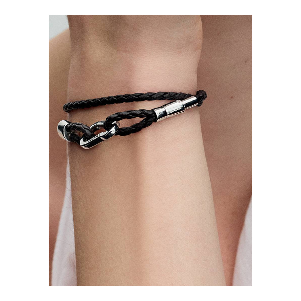 Pulsera Pandora Moments en Cuero Trenzado Doble Marrón - 593338C01