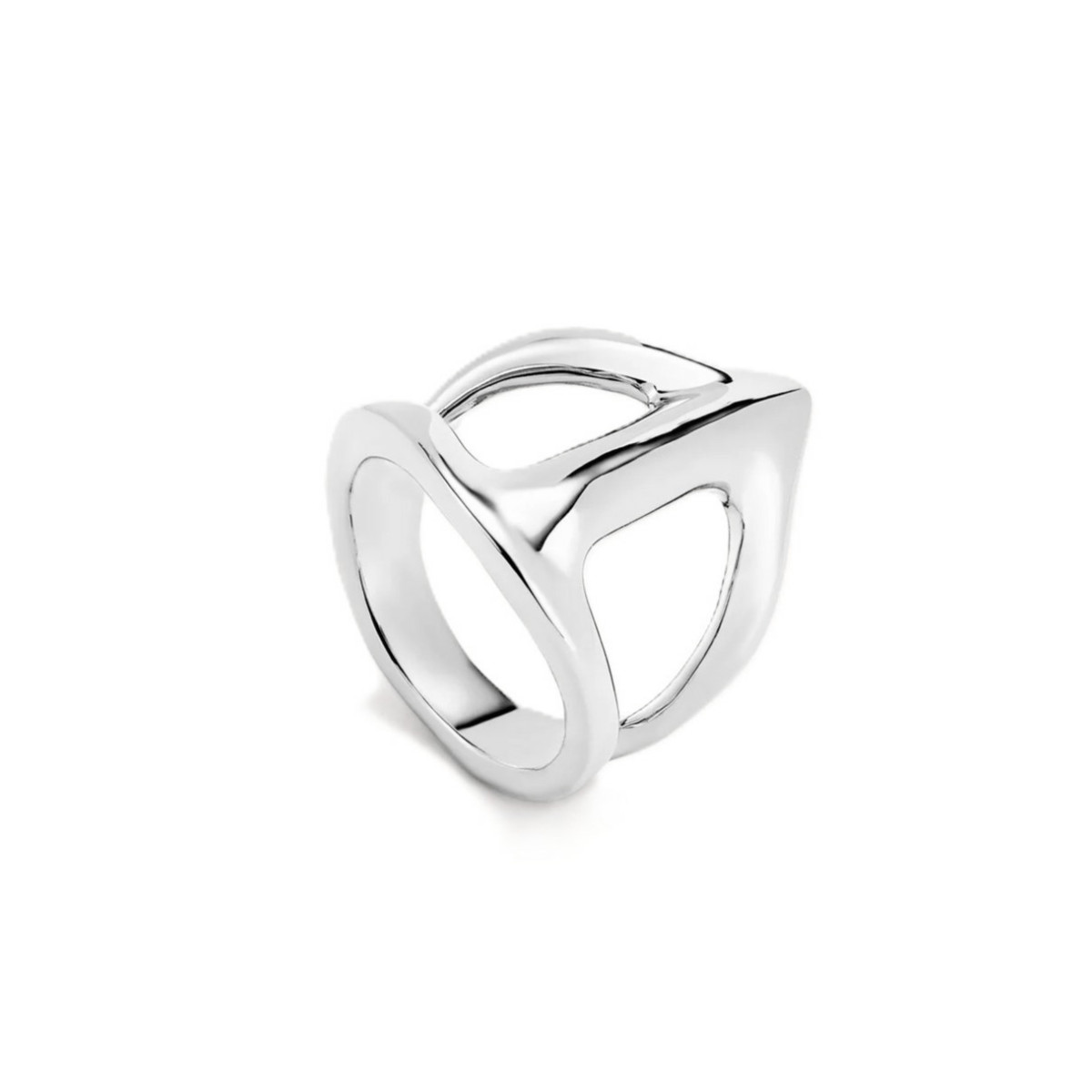 Anillo bañado en plata de ley con forma de mantarraya UNO DE 50 - ANI0846MTL000