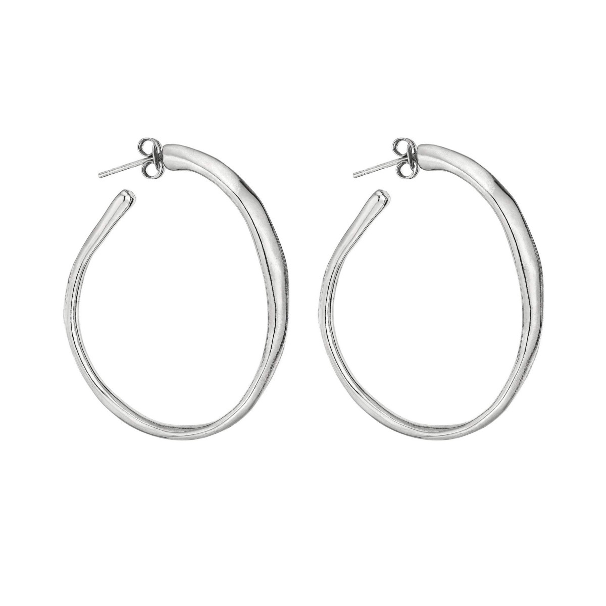 Pendientes de Aro UNO DE 50 abierto bañados en plata de ley