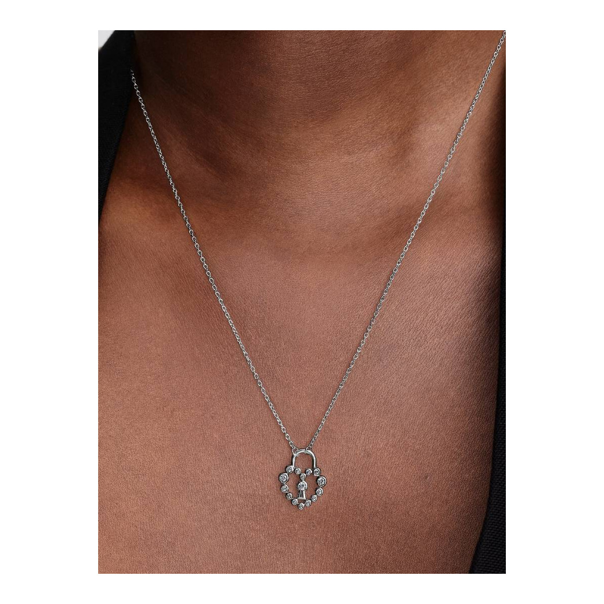 Collar Candado Corazón BrillantePANDORA