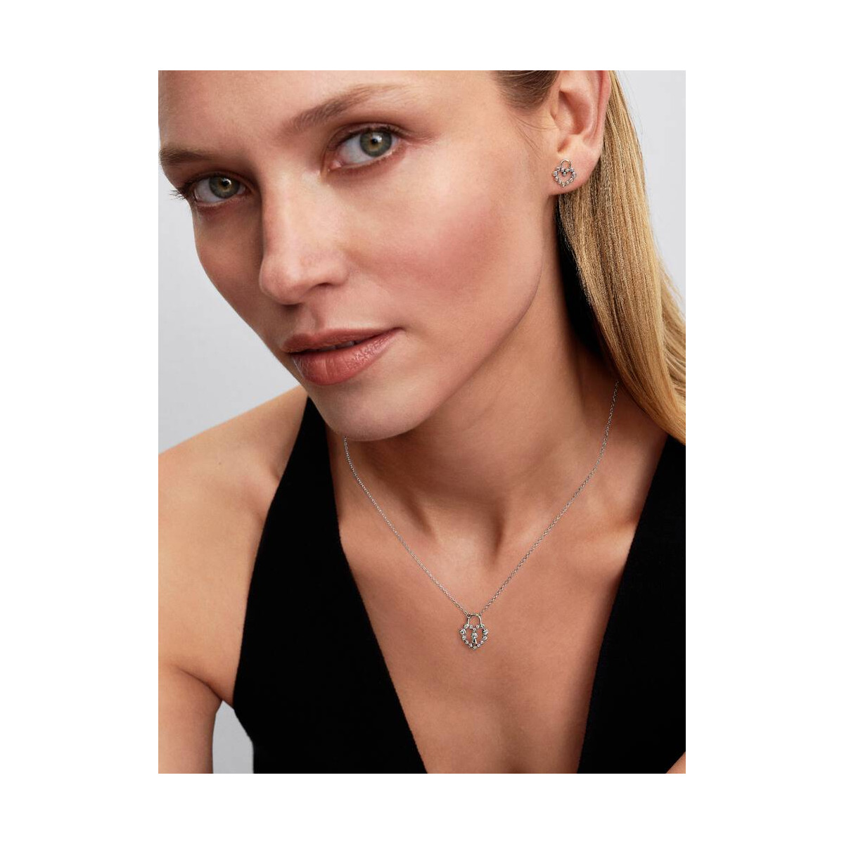 Collar Candado Corazón BrillantePANDORA