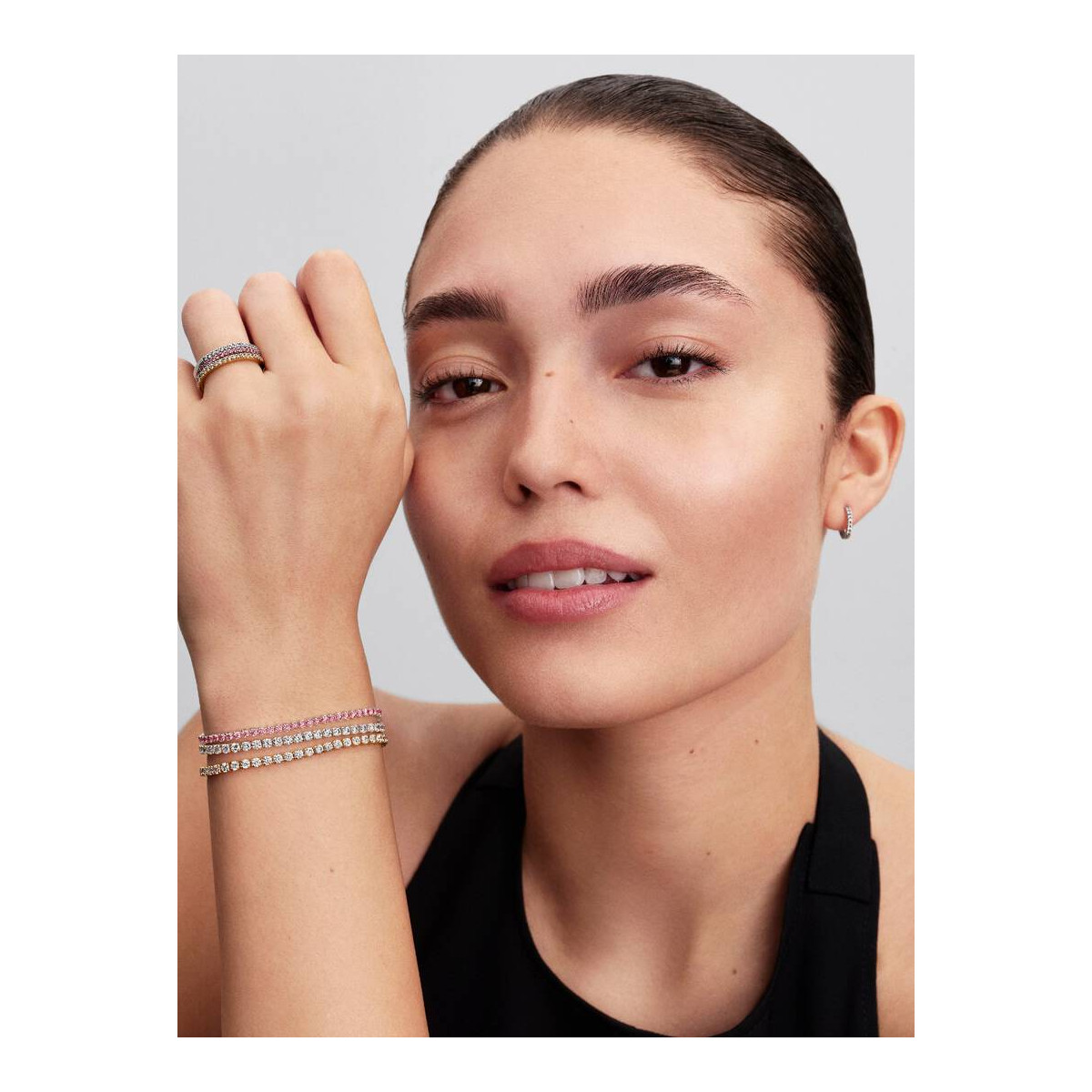 Pulsera de Tenis Fina RosaPANDORA - 593927C02