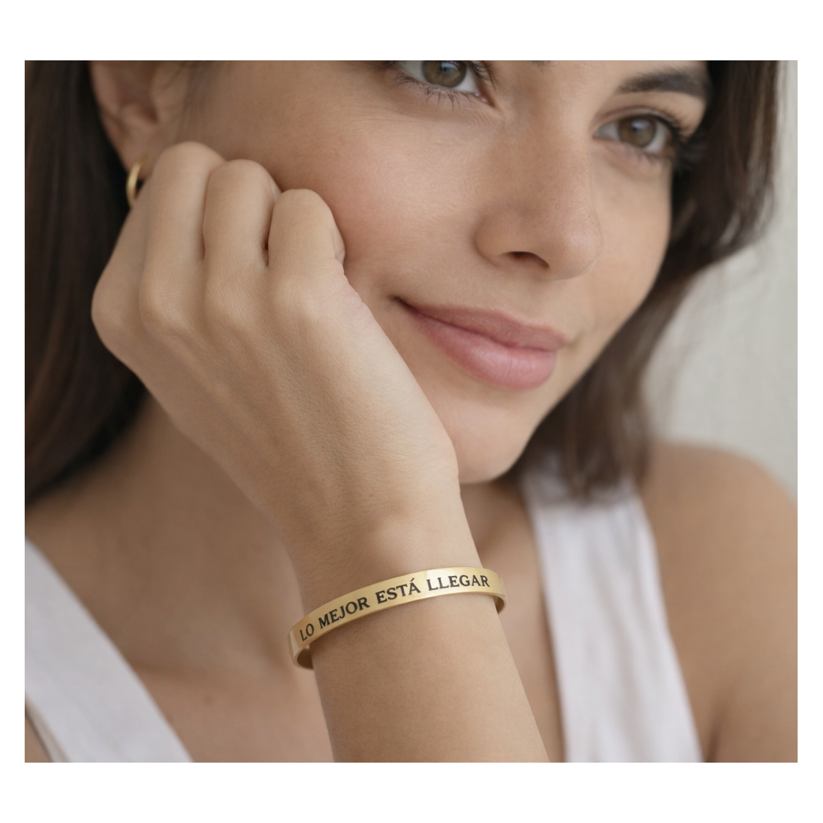 Brazalete Personalizable Acero Dorado