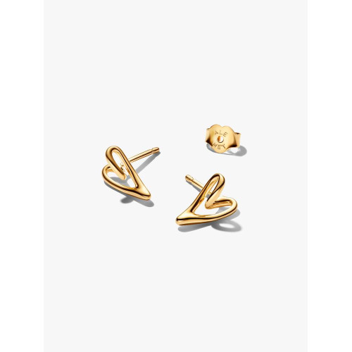 Pendientes de Botón Corazón Pequeño Forma OrgánicaPANDORA