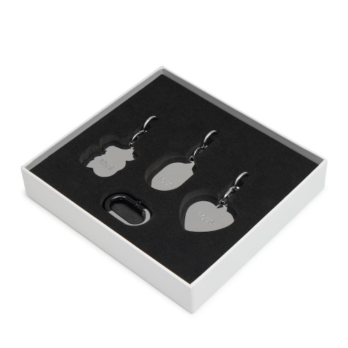 Pack de llaveros colgantes plateados Hold TOUS