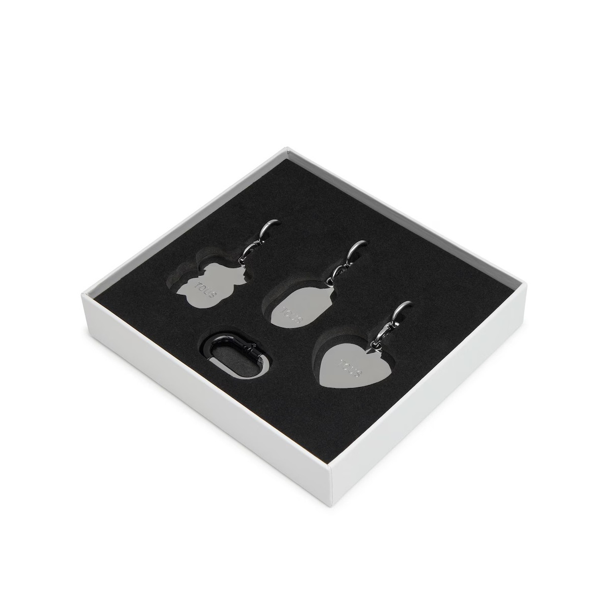 Pack de llaveros colgantes plateados Hold TOUS