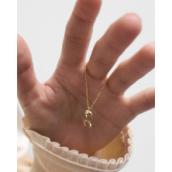 Collar con colgante inicial R dorado PDPAOLA