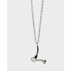 Collar con colgante de plata con la inicial L PDPAOLA
