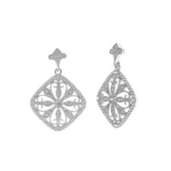 Pendientes en plata con filigrana brillante SALVATORE