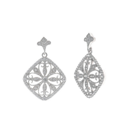 Pendientes en plata con filigrana brillante SALVATORE