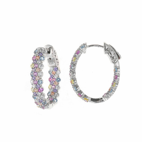 Pendiente oval espiga SALVATORE PLATA