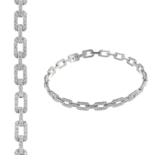 Pulsera plata circonitas eslabón SALVATORE