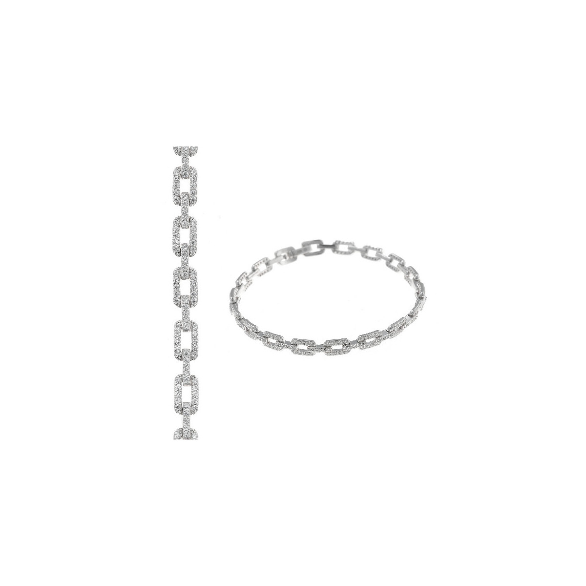 Pulsera plata circonitas eslabón SALVATORE