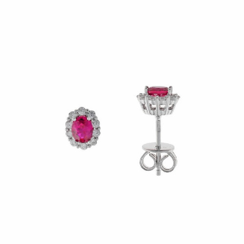 Pendiente plata circonita rubí SALVATORE