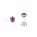 Pendiente plata circonita rubí SALVATORE