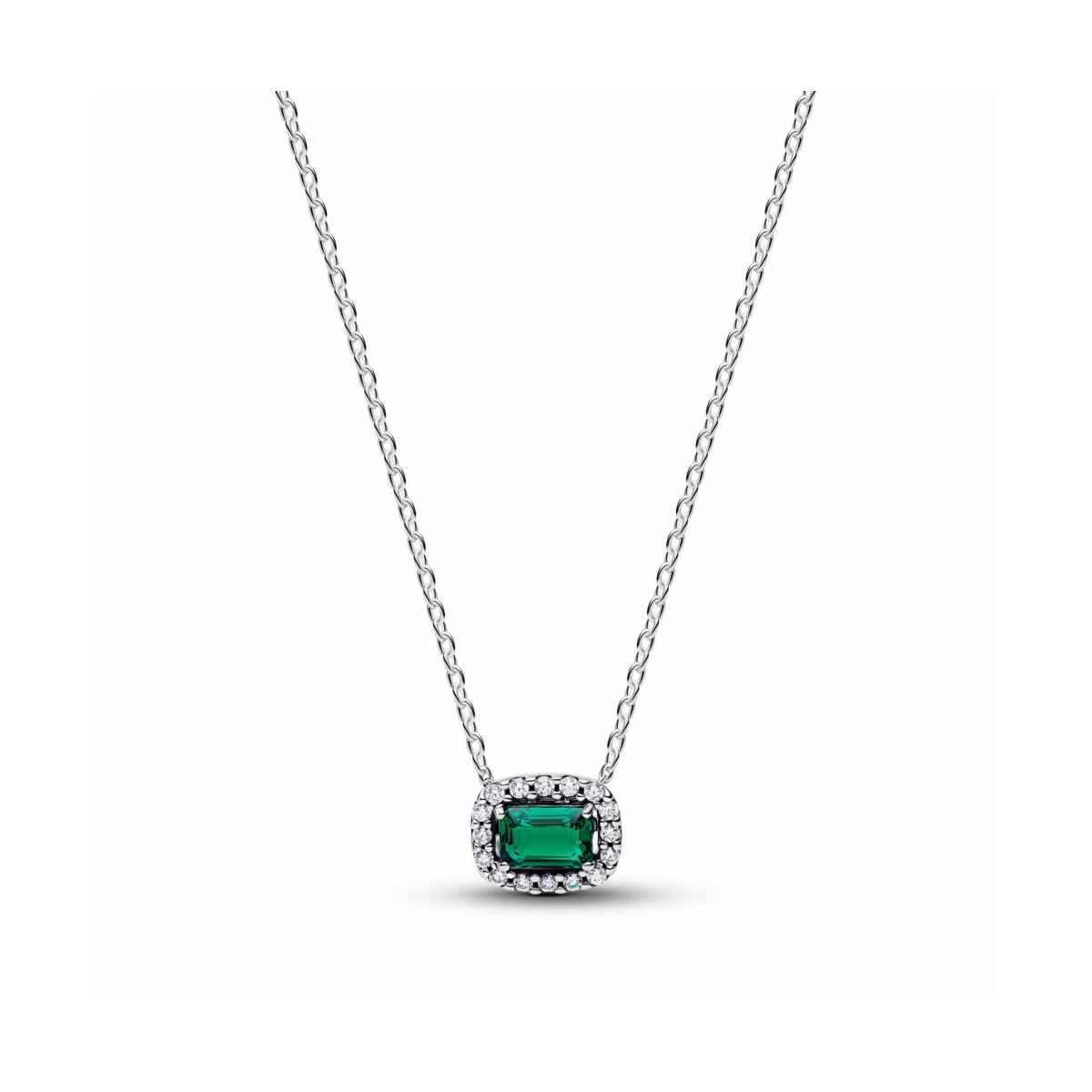 Collar Halo Rectangular Verde Brilllante PANDORA - 394503C01