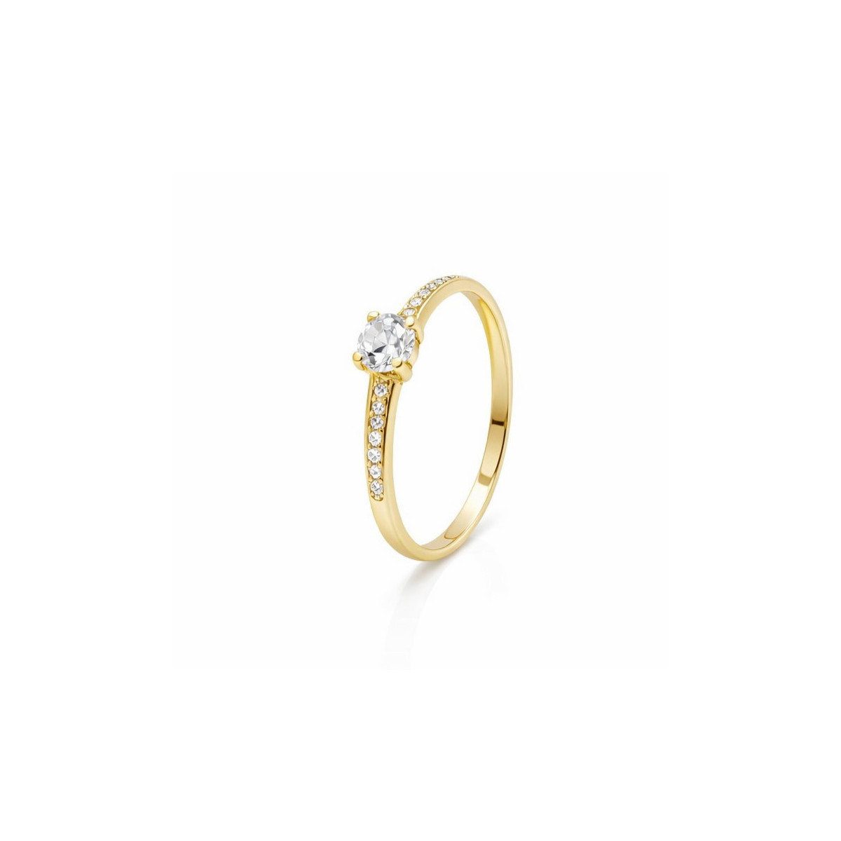 Anillo de Oro de 18K con Circonita Central - M50510515