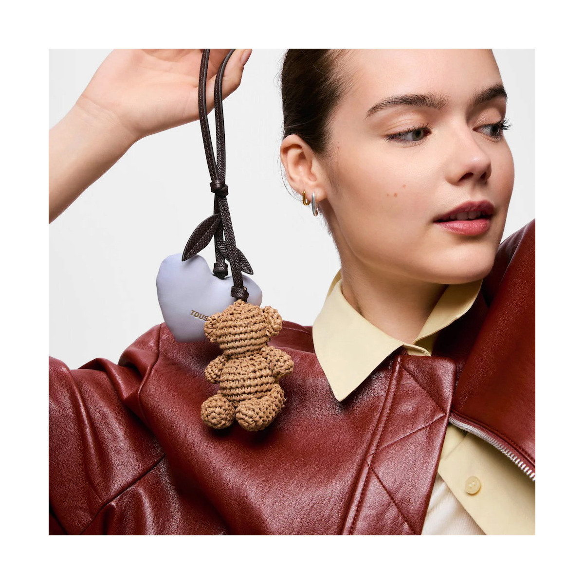 Llavero charm oso y corazón malva TOUS Icons