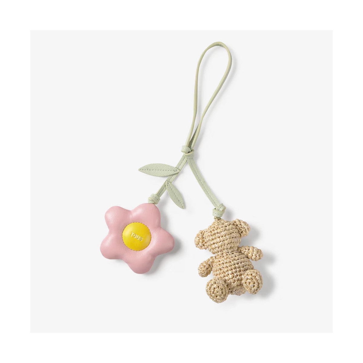 Llavero charm oso y flor rosa TOUS Icons