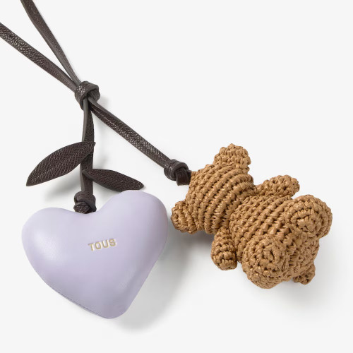 Llavero charm oso y corazón malva TOUS Icons