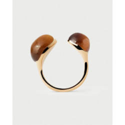 Anillo Sello Luna con Cuarzo Ahumado PDPAOLA