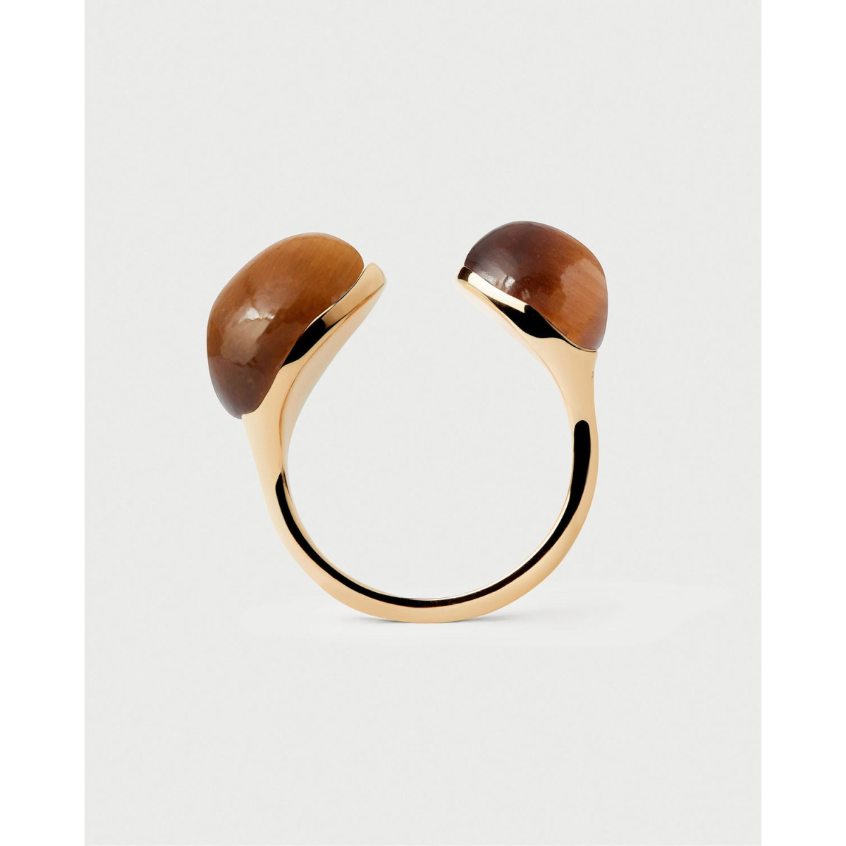 Anillo Sello Luna con Cuarzo Ahumado PDPAOLA