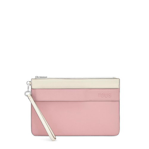 Clutch rosa empolvado Audree Saffiano TOUS
