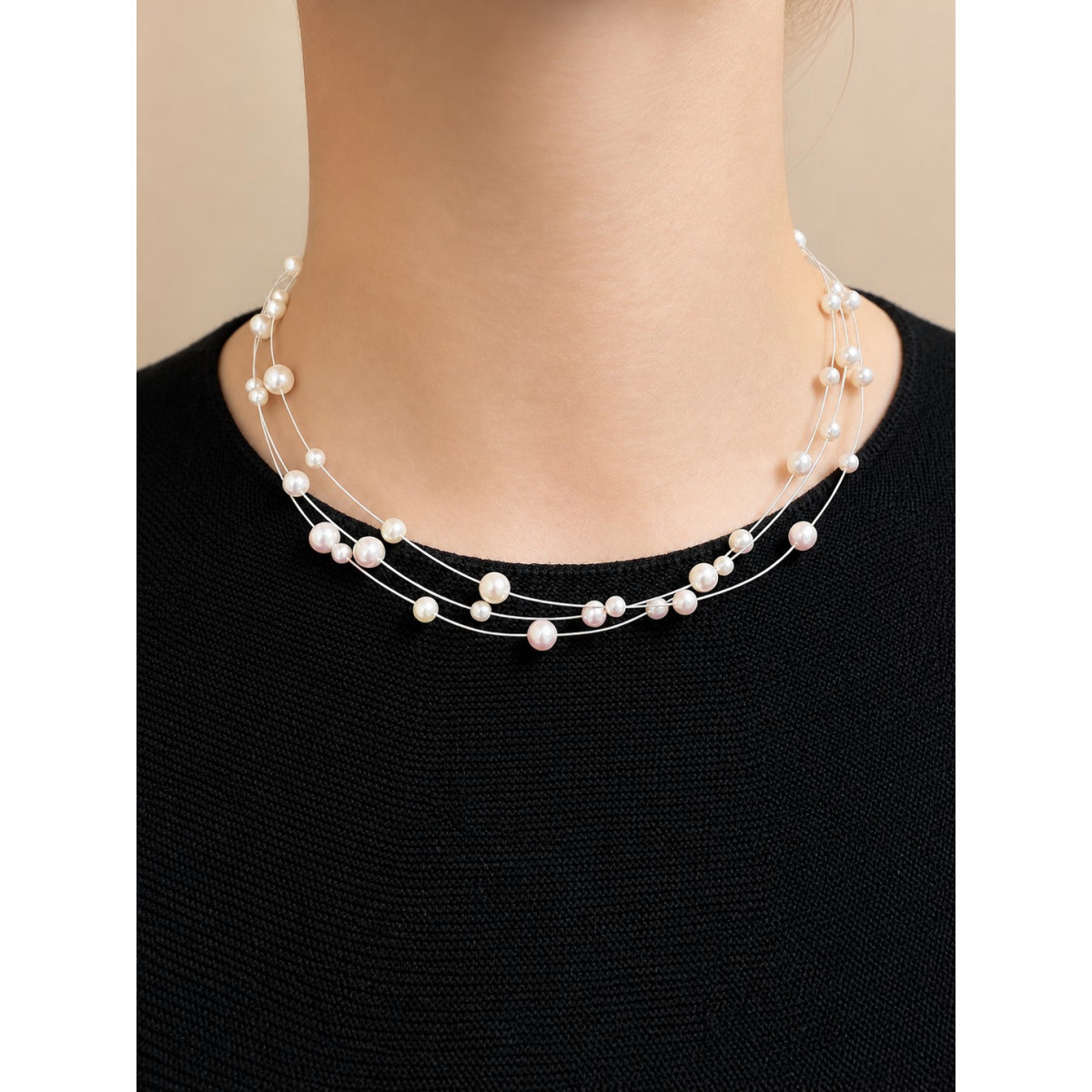 Collar Perlas Flotantes LAS JOYAS DE IRENE
