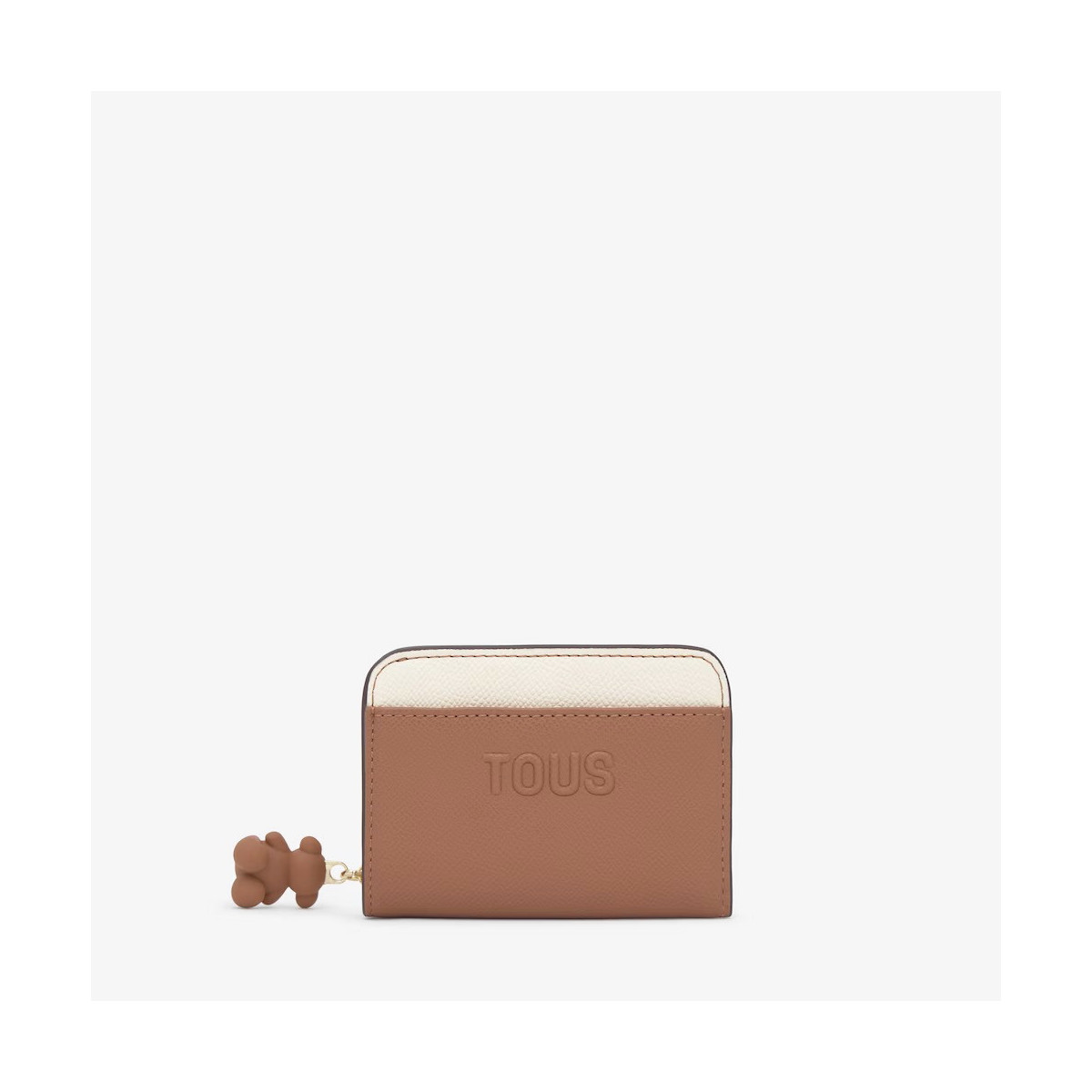 Billetera mediana doble moca Audree Saffiano TOUS