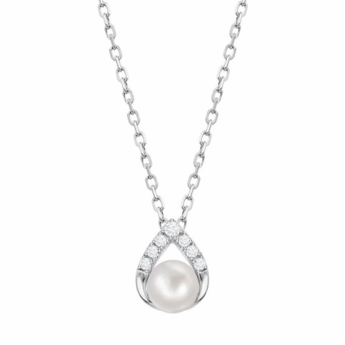Collar perla LOTUS SILVER