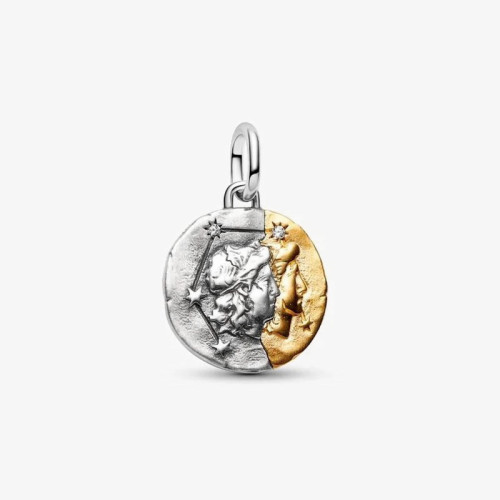Charm Medallón plata y dorado Zodiaco Géminis PANDORA