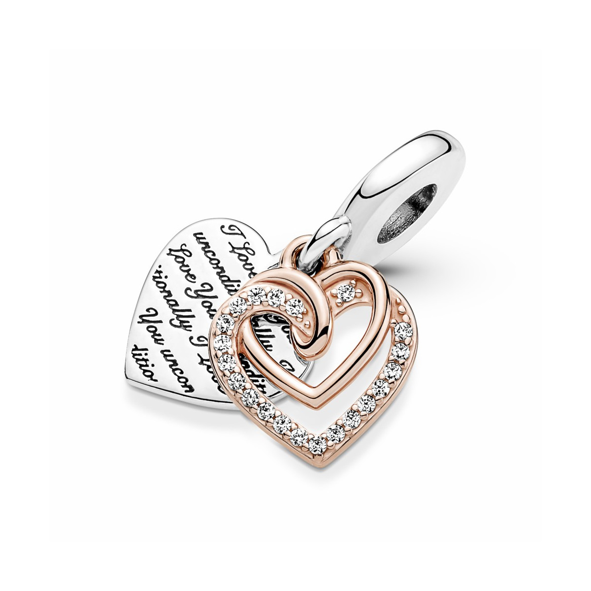 Pandora Charm Colgante Doble Corazones Entrelazados