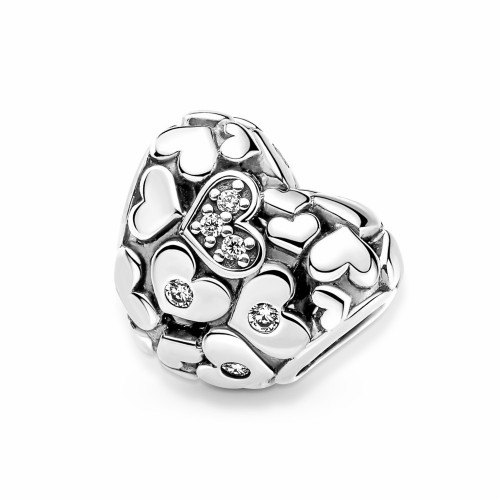 Pandora Charm corazón Filigrana Brillante